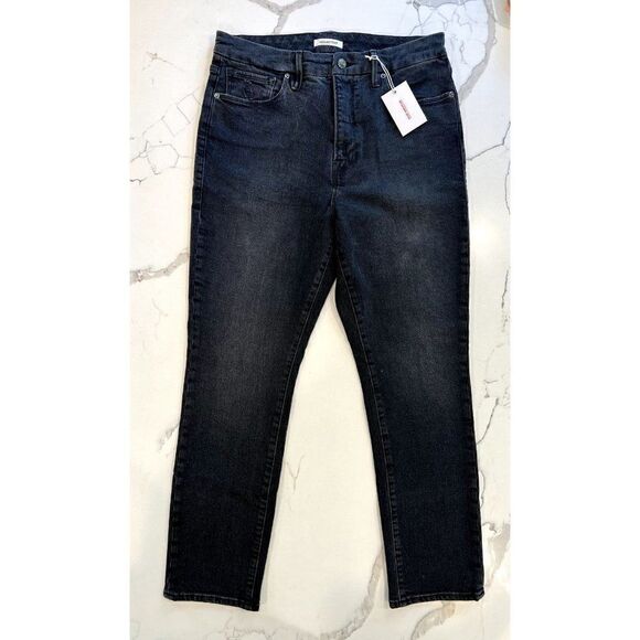 Good American NWT GL625T Good Classic Jeans in Faded Black Size 14 - Picture 1 of 4
